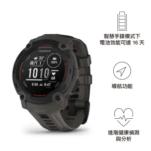 【預售九折，最快一至六星期左右有貨 PreSale 10% off. Earliest arrival around 1-6 weeks】全方位戶外進階GPS智慧腕錶 Instinct E 45mm Black with Charcoal Silicone