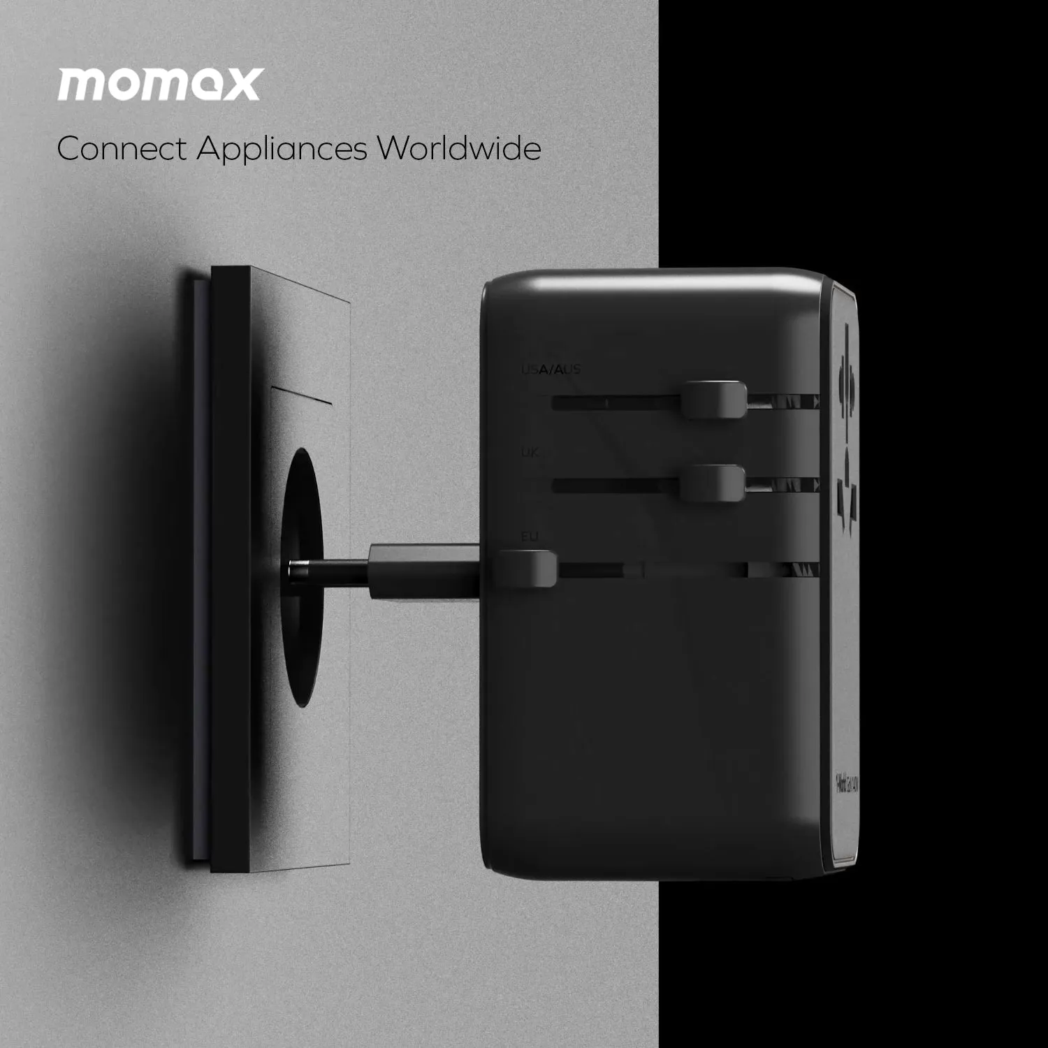 1-World Universal 4-Port Travel GaN Charger 140W   USB-C Cable