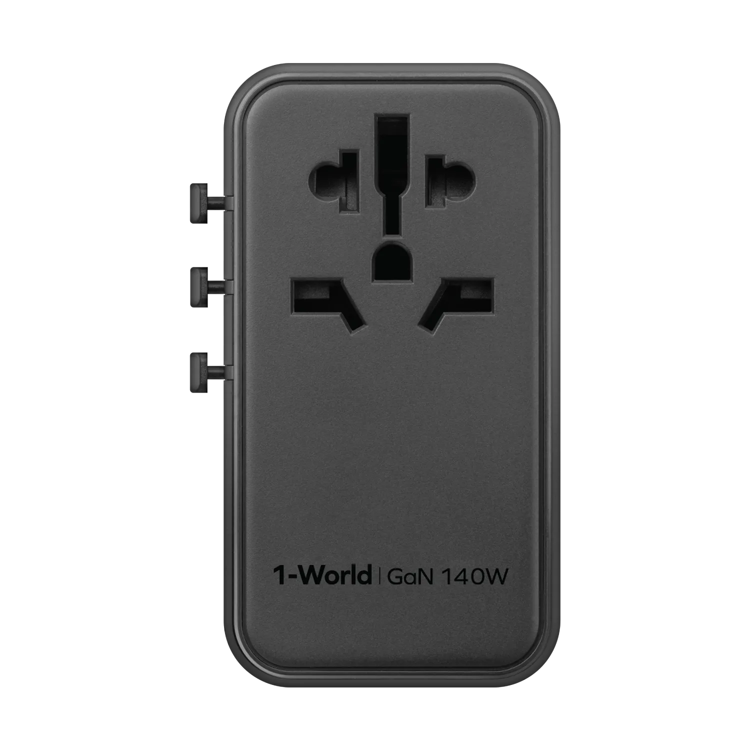 1-World Universal 4-Port Travel GaN Charger 140W   USB-C Cable