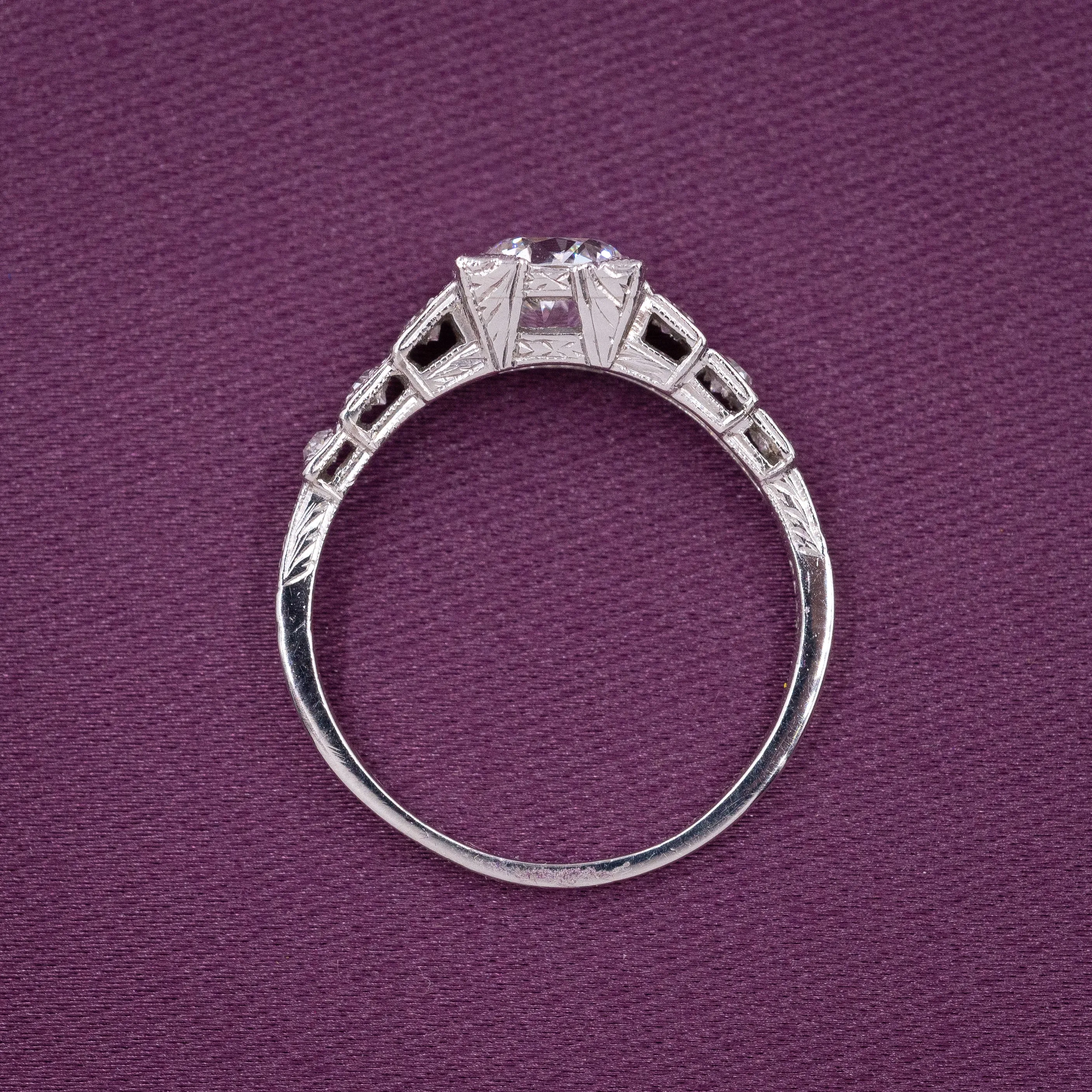 1.04 Carat Old European-Cut Diamond Ring c. 1920s