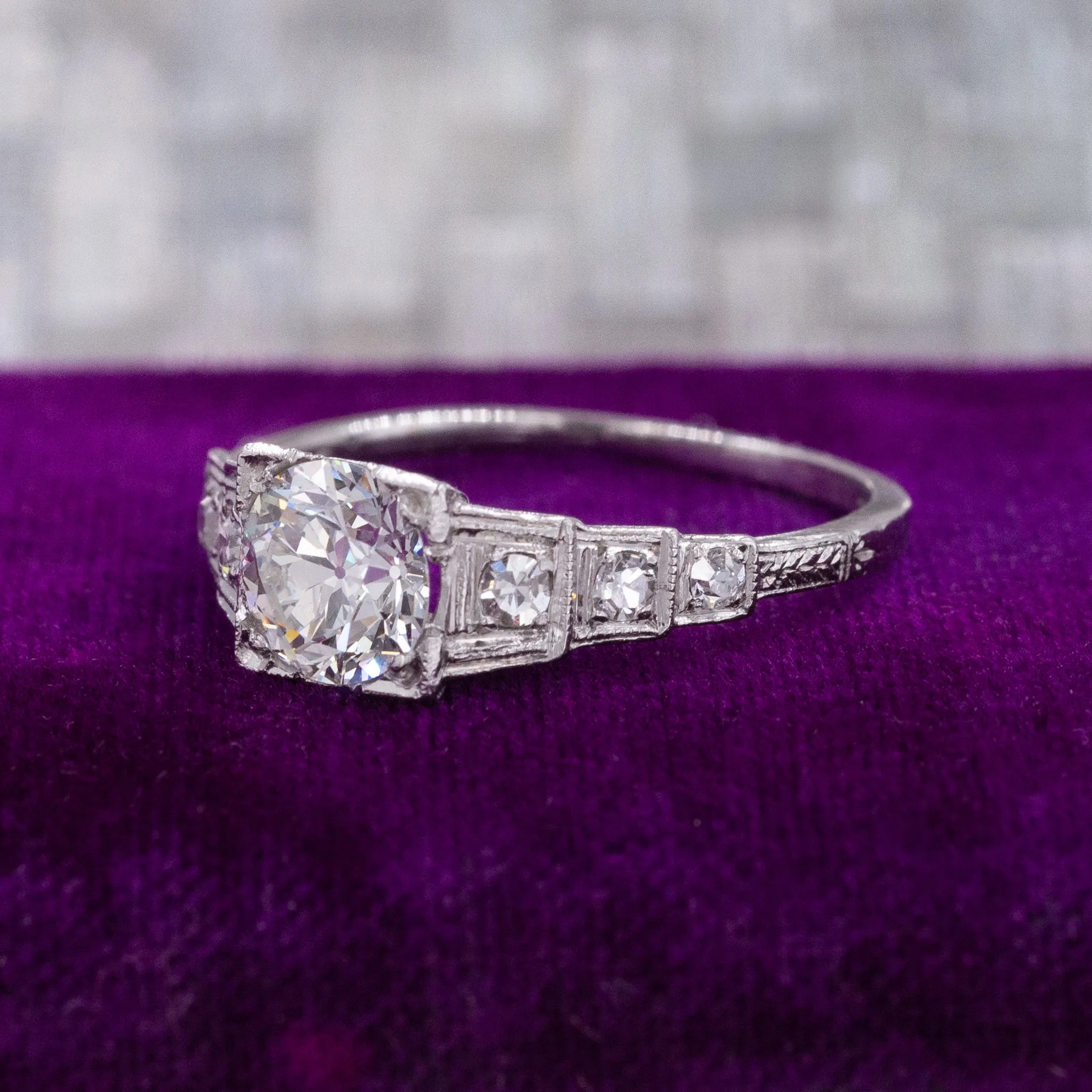 1.04 Carat Old European-Cut Diamond Ring c. 1920s