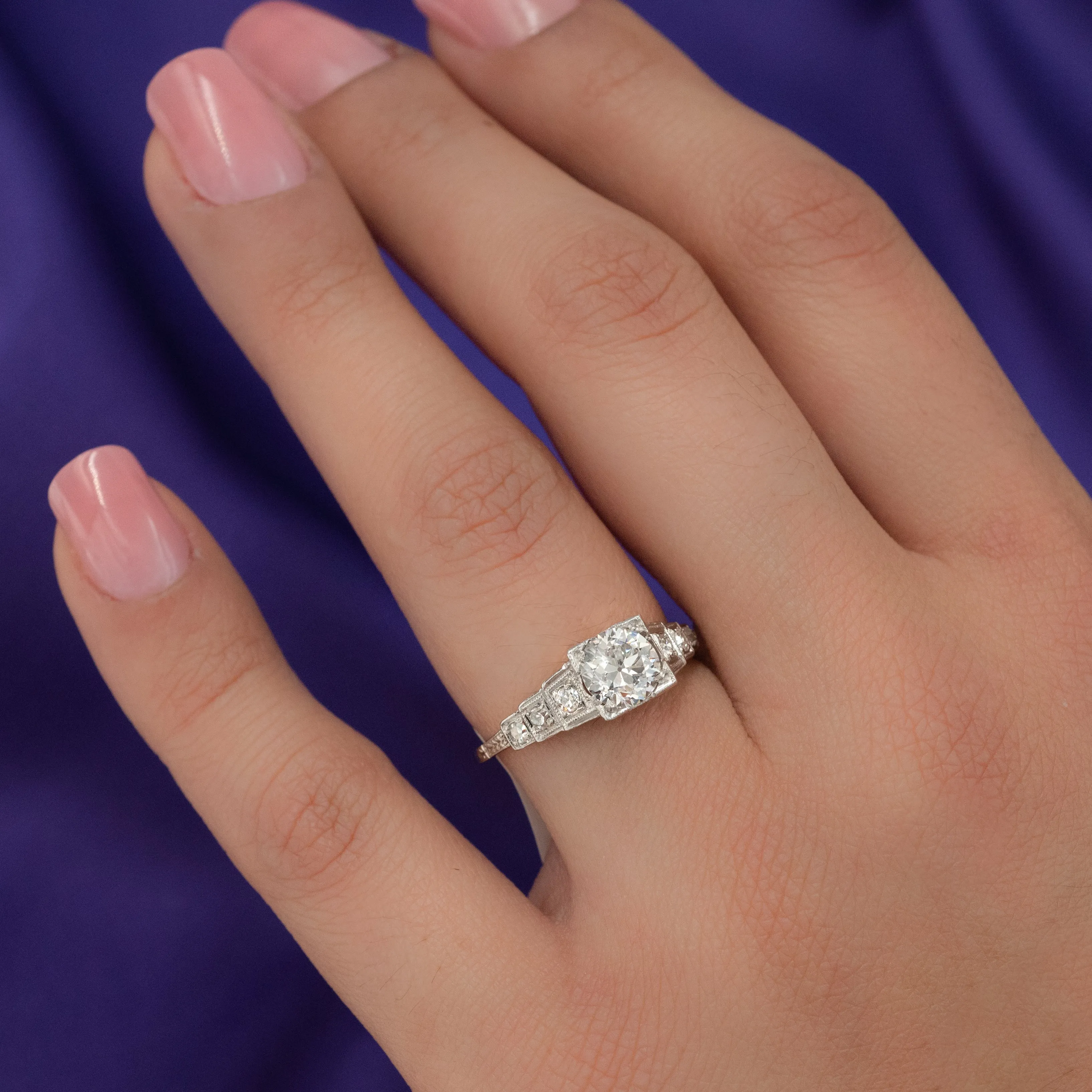 1.04 Carat Old European-Cut Diamond Ring c. 1920s