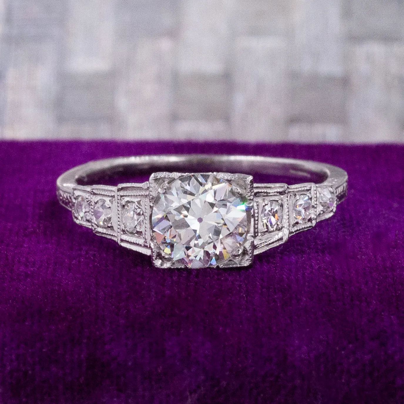 1.04 Carat Old European-Cut Diamond Ring c. 1920s