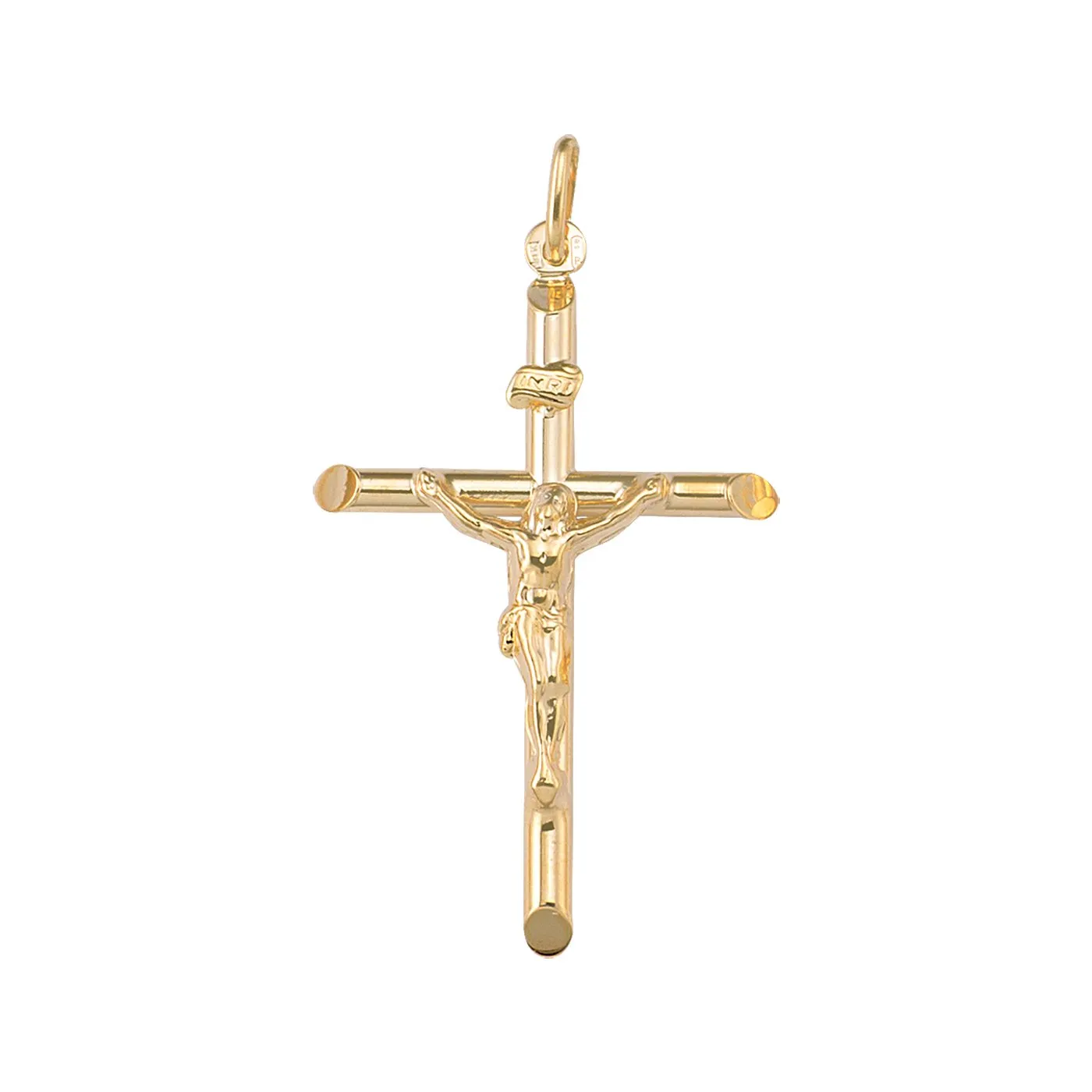 (10K, 14K, 18K) Yellow Gold (28mm) Crucifix Pendant