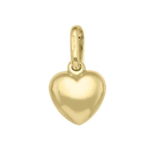 (10K, 14K, 18K) Yellow Gold (6.5mm) Puffed Heart  Pendant
