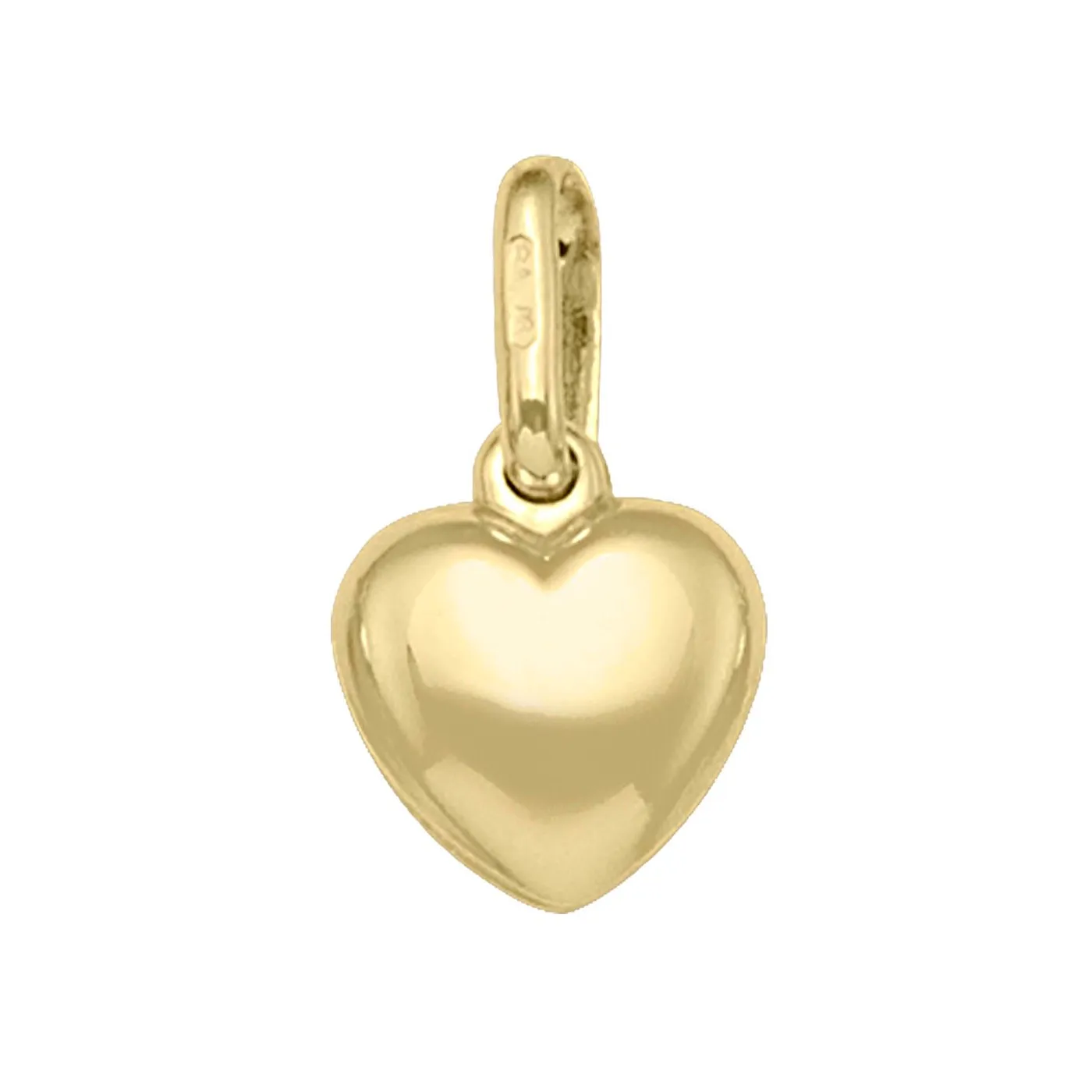 (10K, 14K, 18K) Yellow Gold (6.5mm) Puffed Heart  Pendant