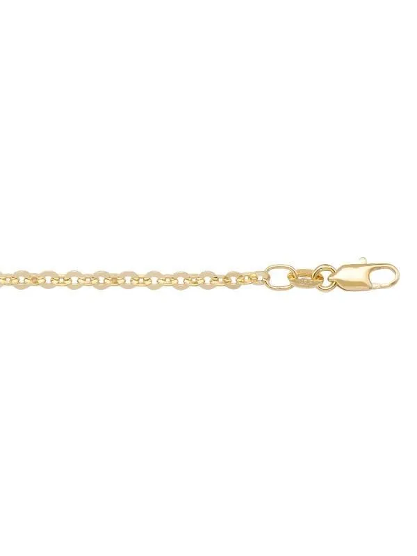 10k, 14k Yellow Gold Cable 2.4 mm Italian Chain
