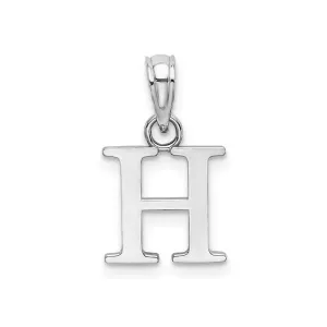 10K (White, Yellow) Gold Polished Block Initial H Pendant