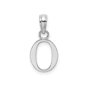 10K (White, Yellow) Gold Polished Block Initial O Pendant