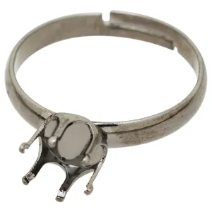 10mm Antique Black Crown Prong Adjustable Rings Bezel,Blank Rings Setting,Blank Ring Base For Glass Cabochon,Depth 8mm,sold 20pcsl/lot