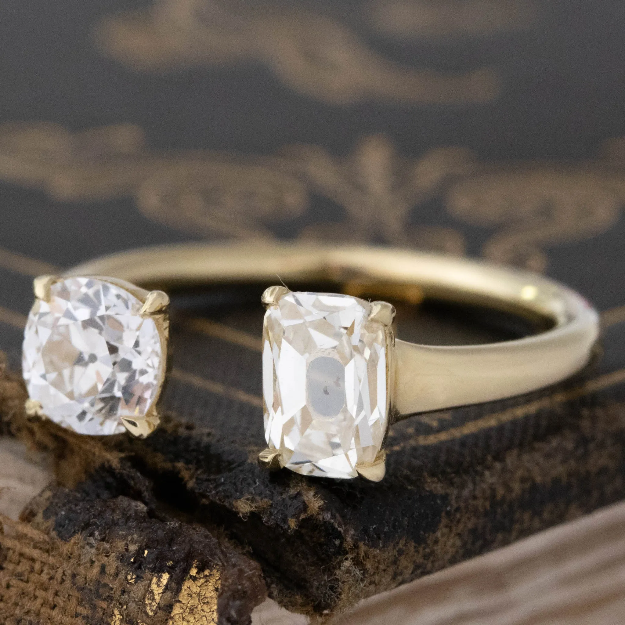 1.17ctw Old European & Peruzzi Cut Diamond Toi et Moi