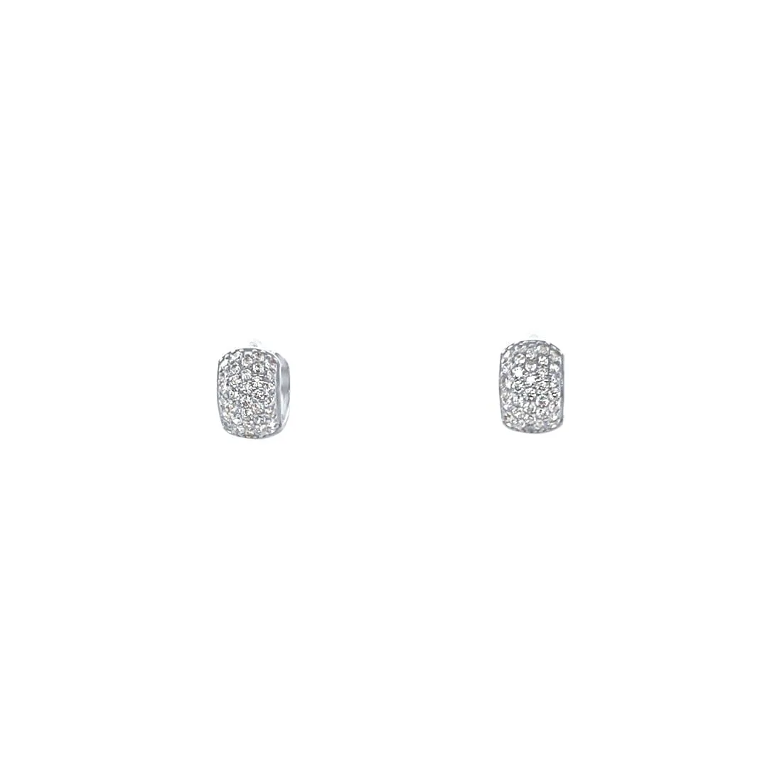 13mm Hoop Earrings with Cubic Zirconia in Sterling Silver