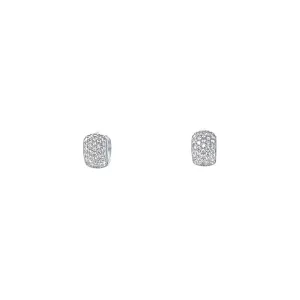 13mm Hoop Earrings with Cubic Zirconia in Sterling Silver