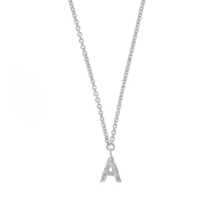 14K Diamond Initial Pendant