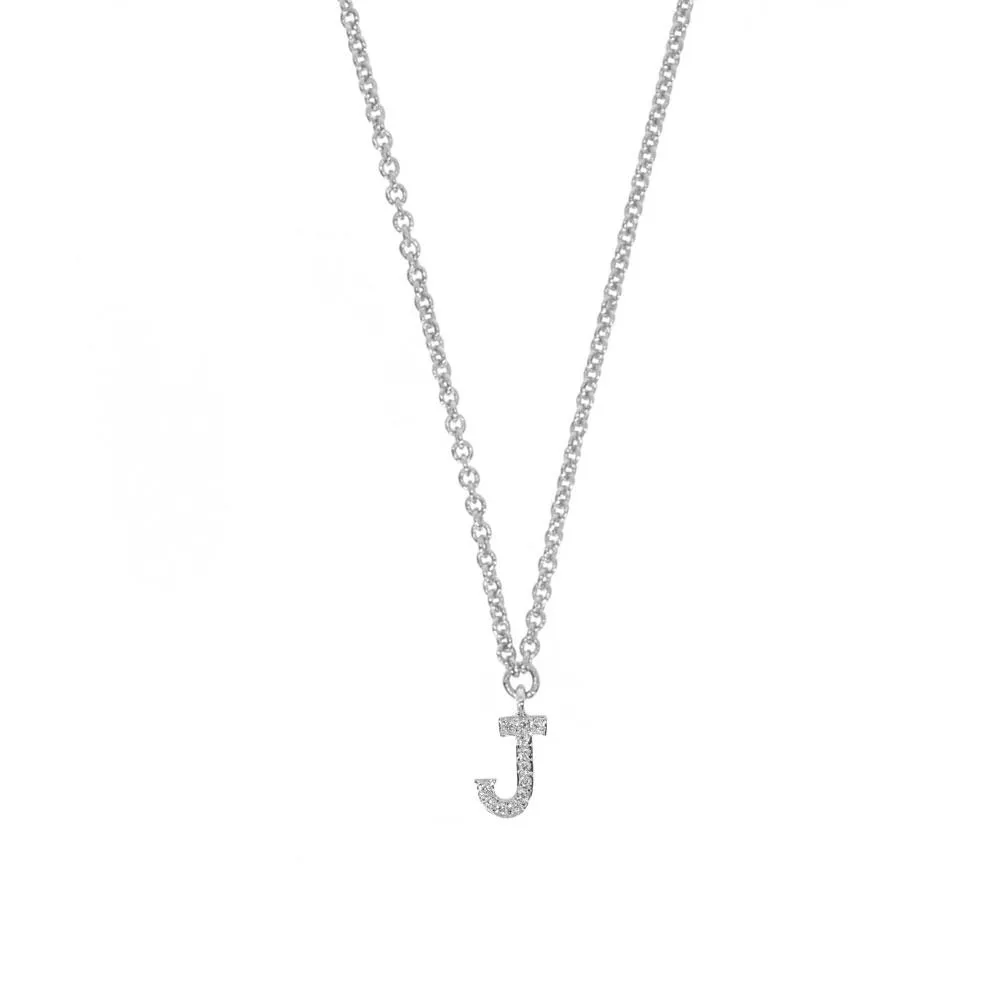 14K Diamond Initial Pendant