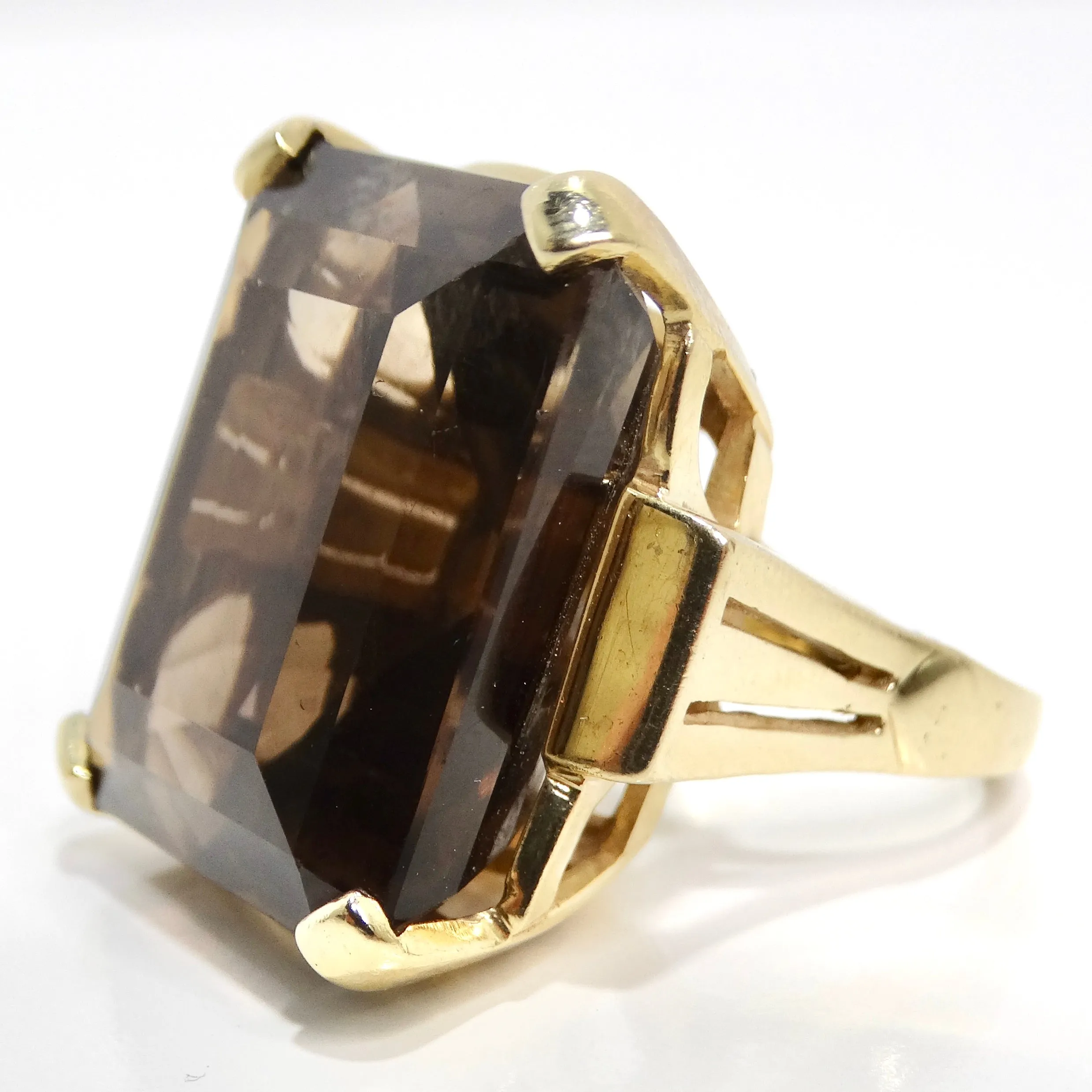 14K Gold Topaz Crown Cocktail Ring
