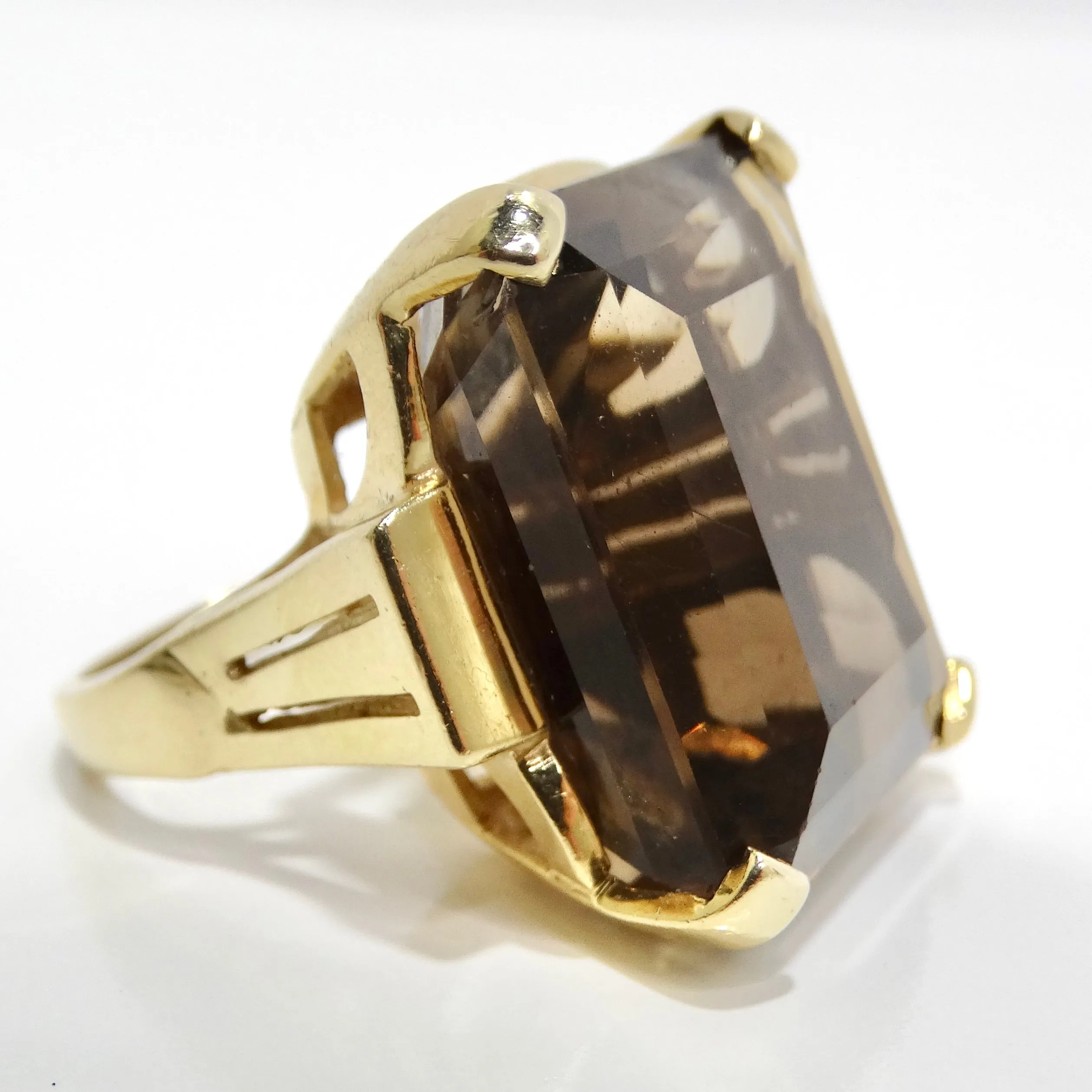 14K Gold Topaz Crown Cocktail Ring