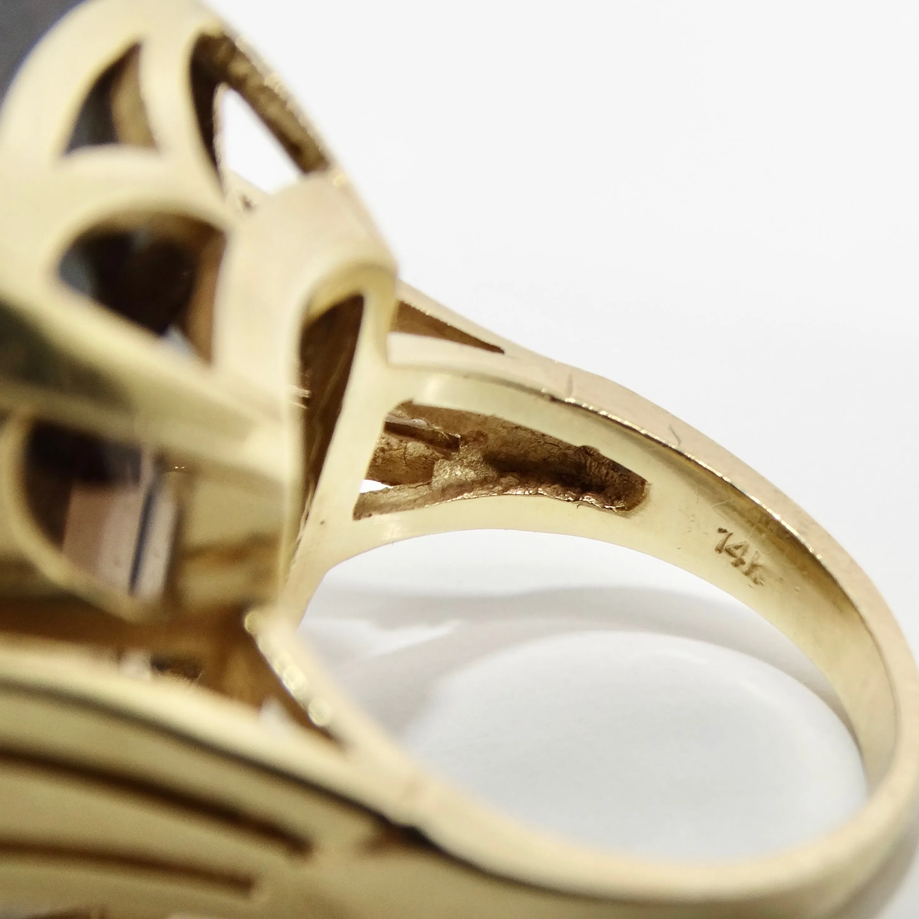 14K Gold Topaz Crown Cocktail Ring