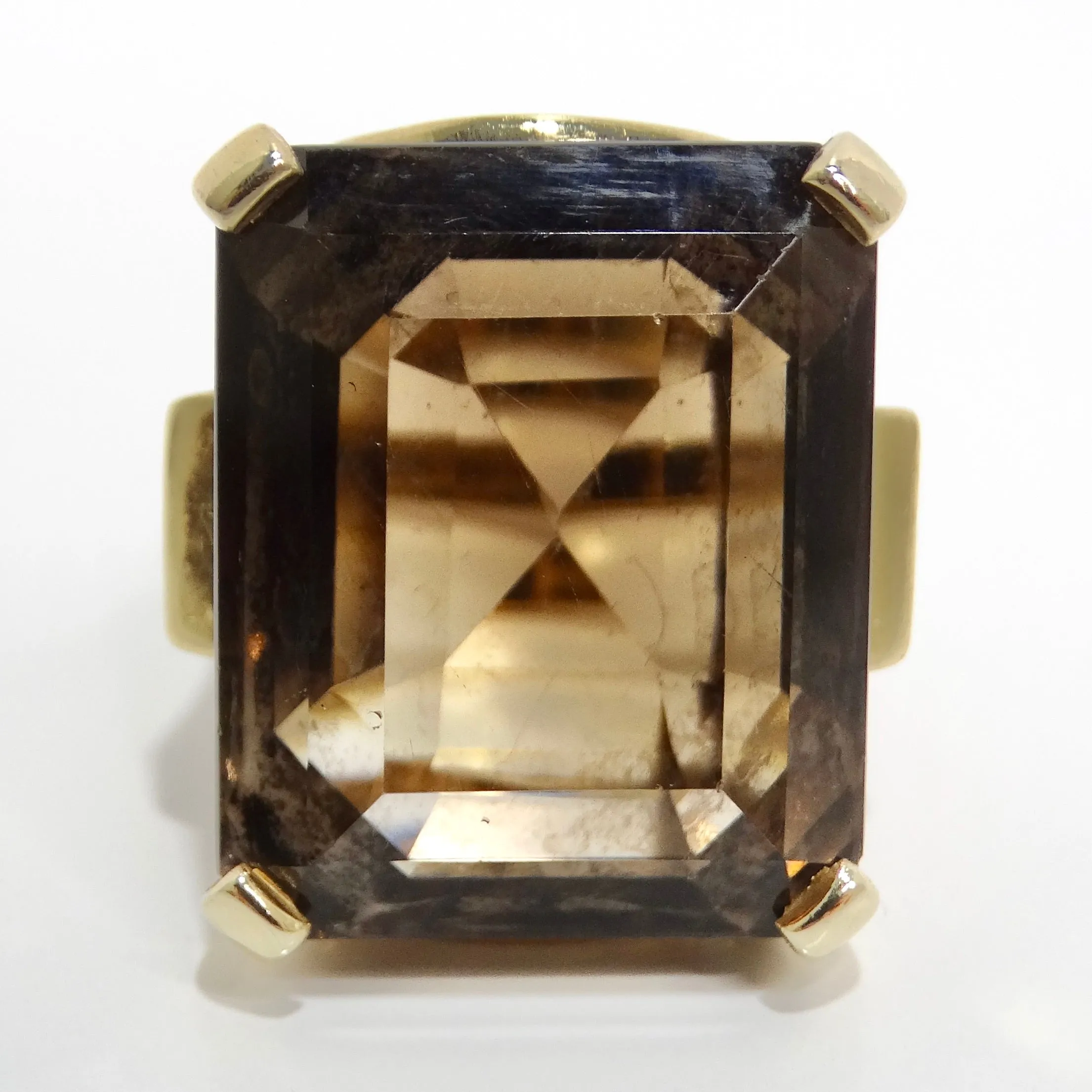 14K Gold Topaz Crown Cocktail Ring