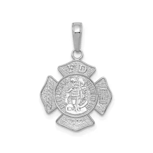 14K White Gold St. Florian Badge Pendant