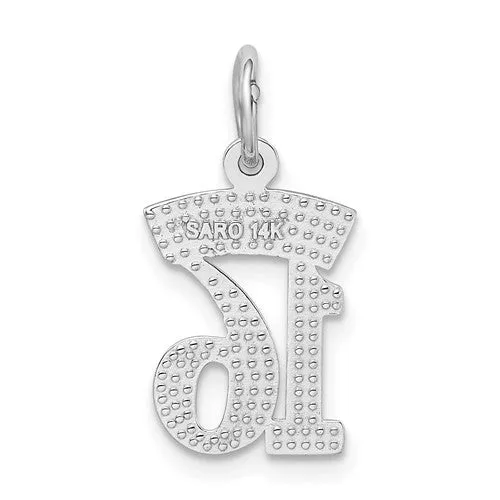 14K White Gold SWEET 16 Pendant