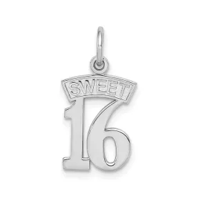 14K White Gold SWEET 16 Pendant