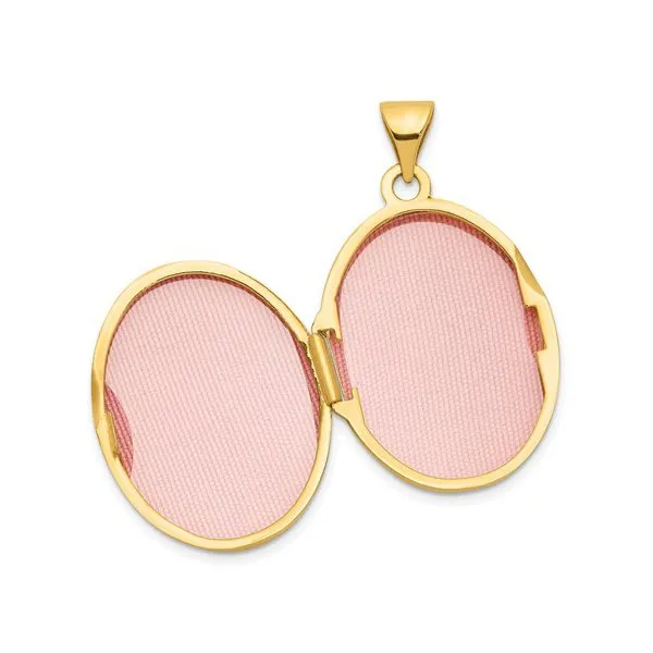 14K Yellow Gold (16.8mm) Hand Engraved Oval Locket