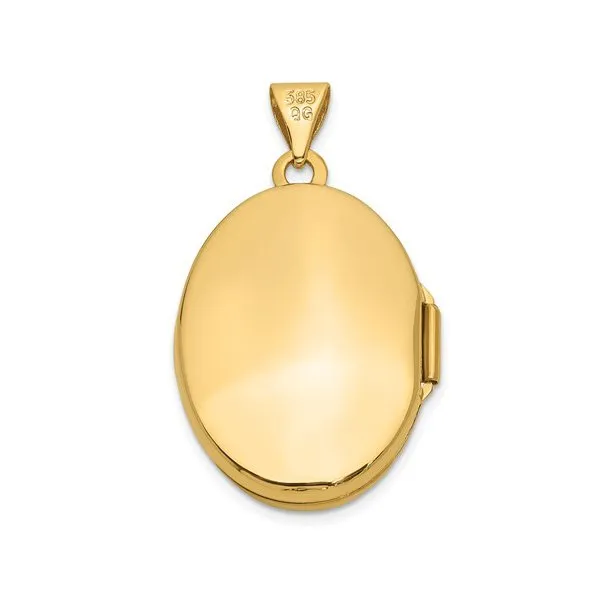 14K Yellow Gold (16.8mm) Hand Engraved Oval Locket
