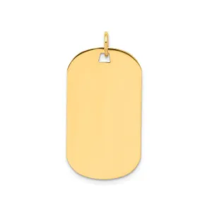 14K Yellow Gold (20mm) Polished Dog Tag