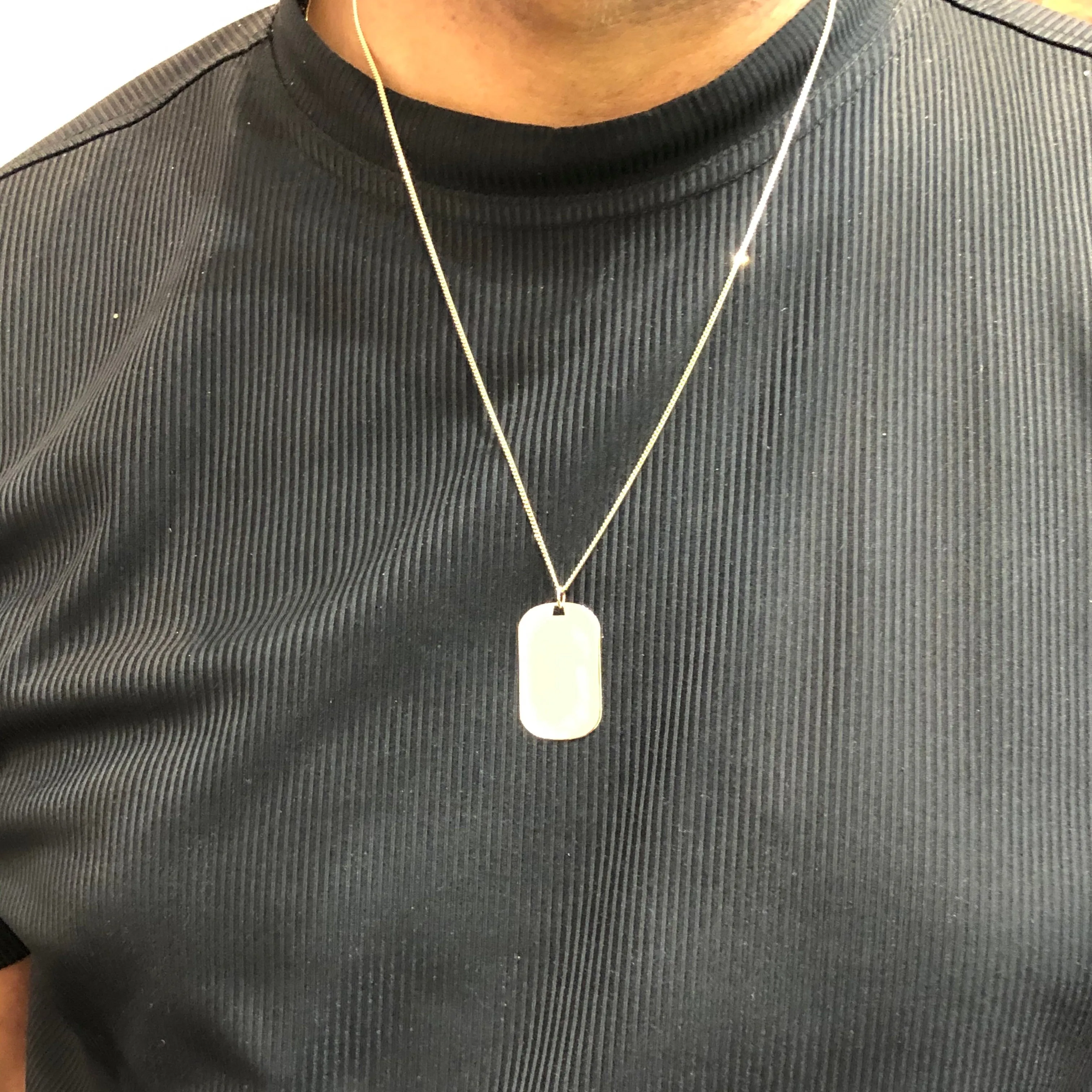 14K Yellow Gold (20mm) Polished Dog Tag