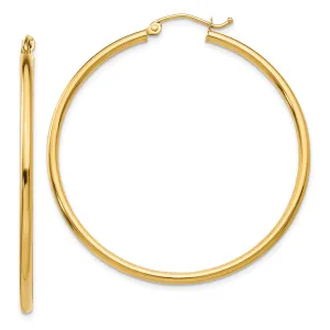 14k Yellow Gold Lightweight Tube Hoop Earrings
