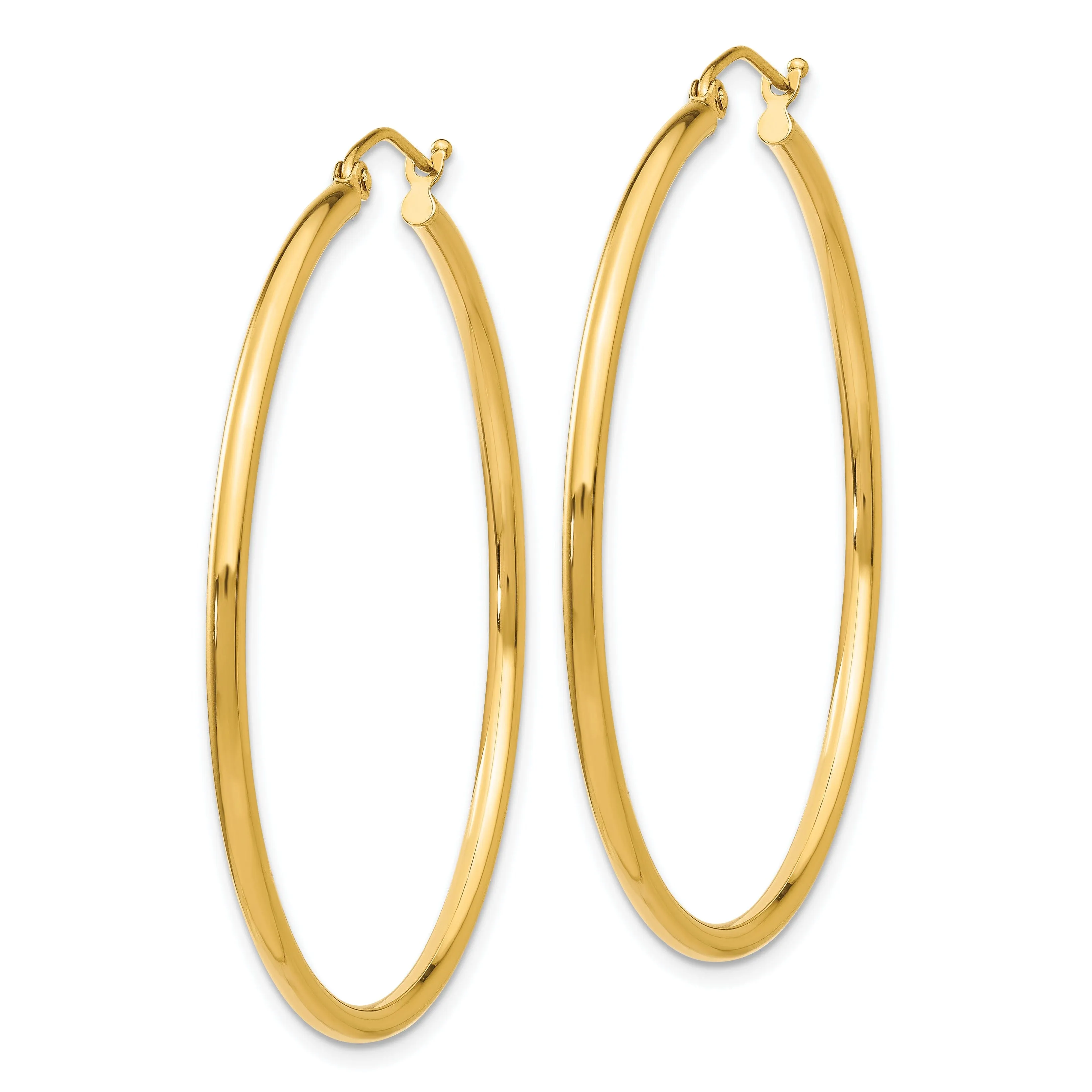14k Yellow Gold Lightweight Tube Hoop Earrings