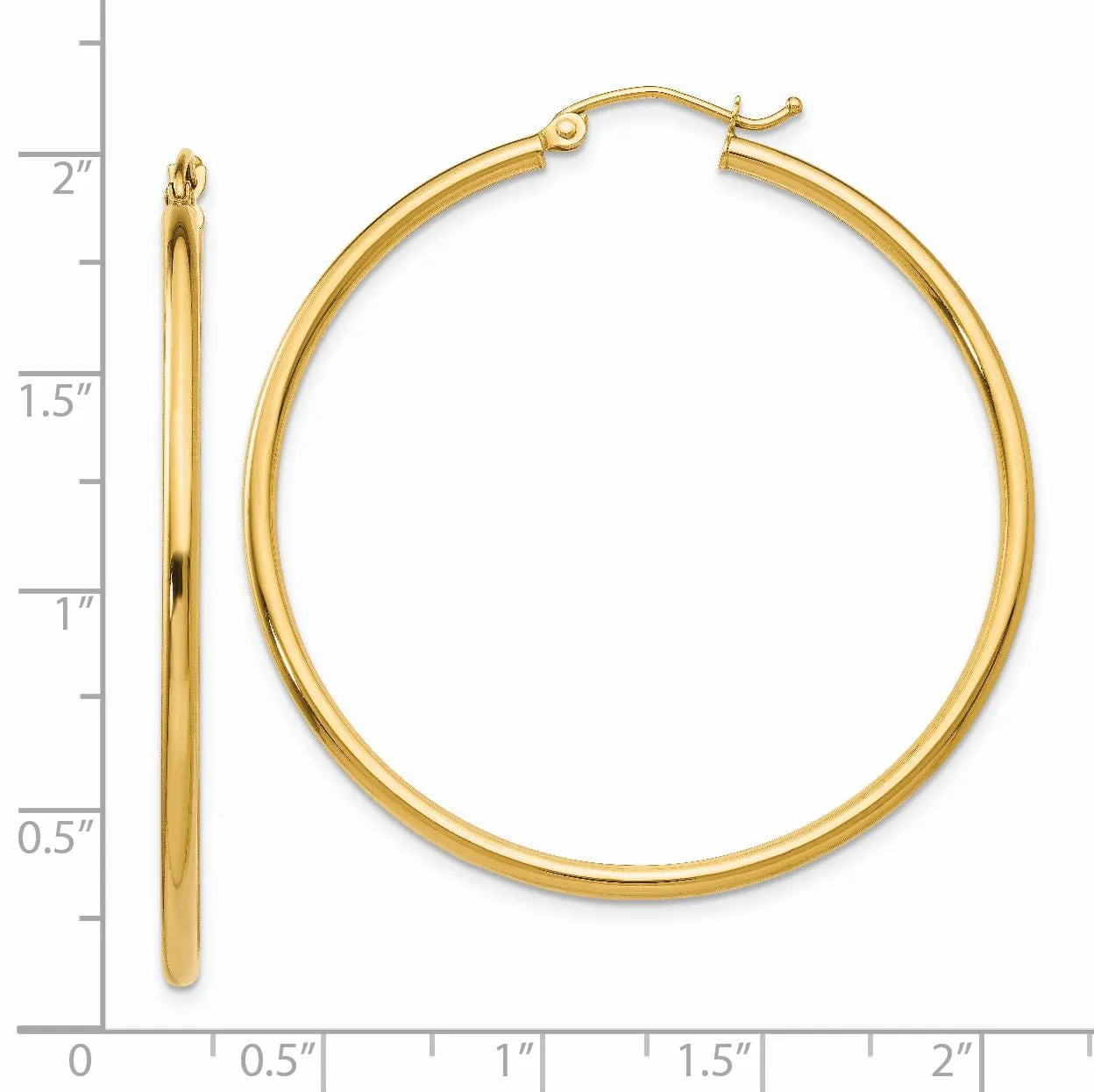 14k Yellow Gold Lightweight Tube Hoop Earrings
