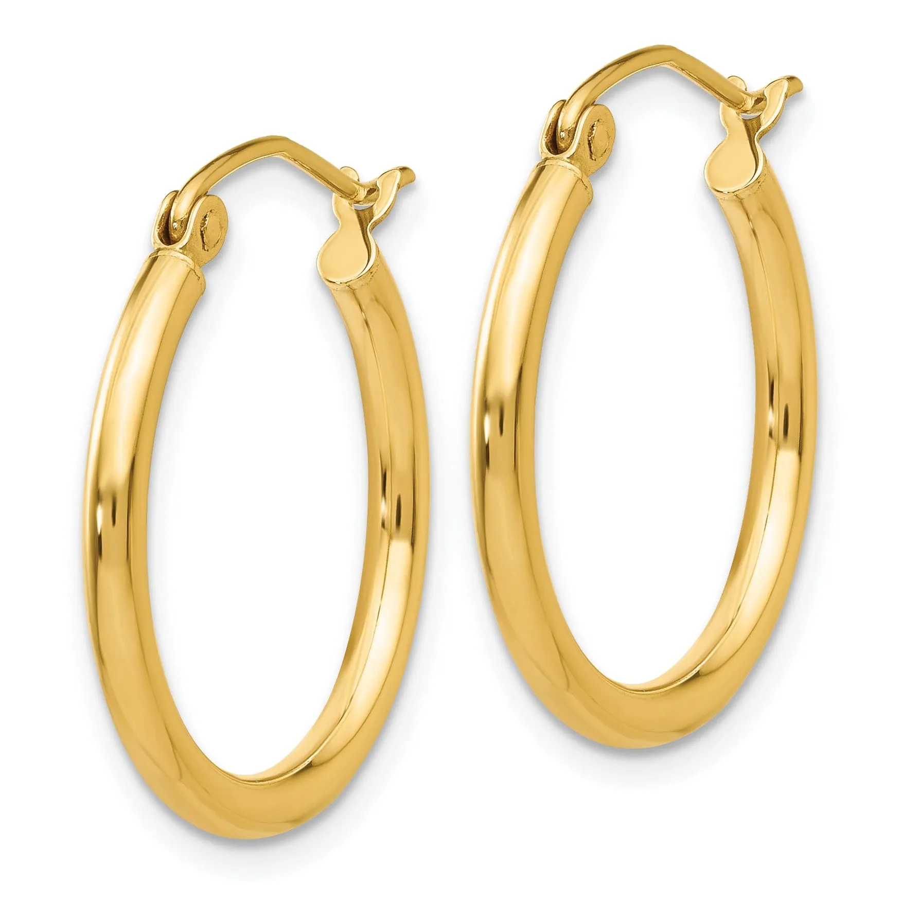 14k Yellow Gold Lightweight Tube Hoop Earrings