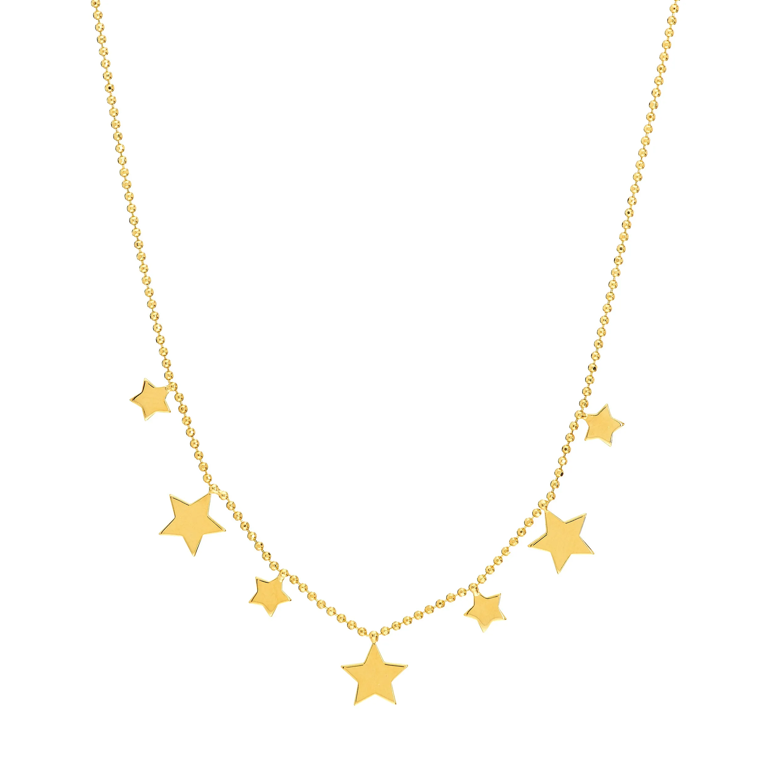 14k Yellow Gold Star Necklace