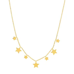 14k Yellow Gold Star Necklace