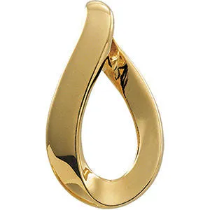 14k Yellow Gold Tear Drop Omega Slide