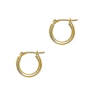 14KT Yellow Gold 2mm 9/16 Inch Hoop Earrings
