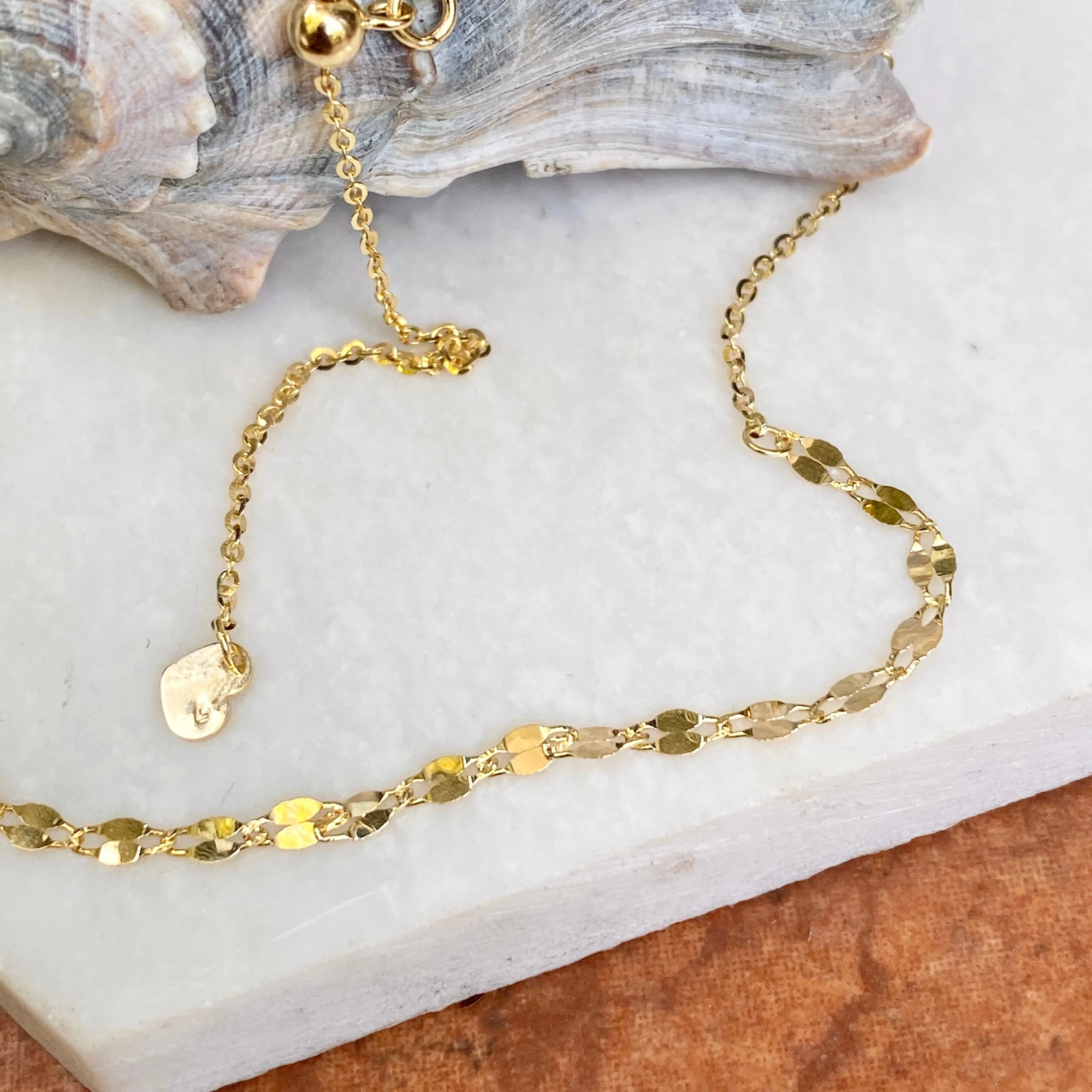 14KT Yellow Gold Diamond-Cut Link Choker Necklace