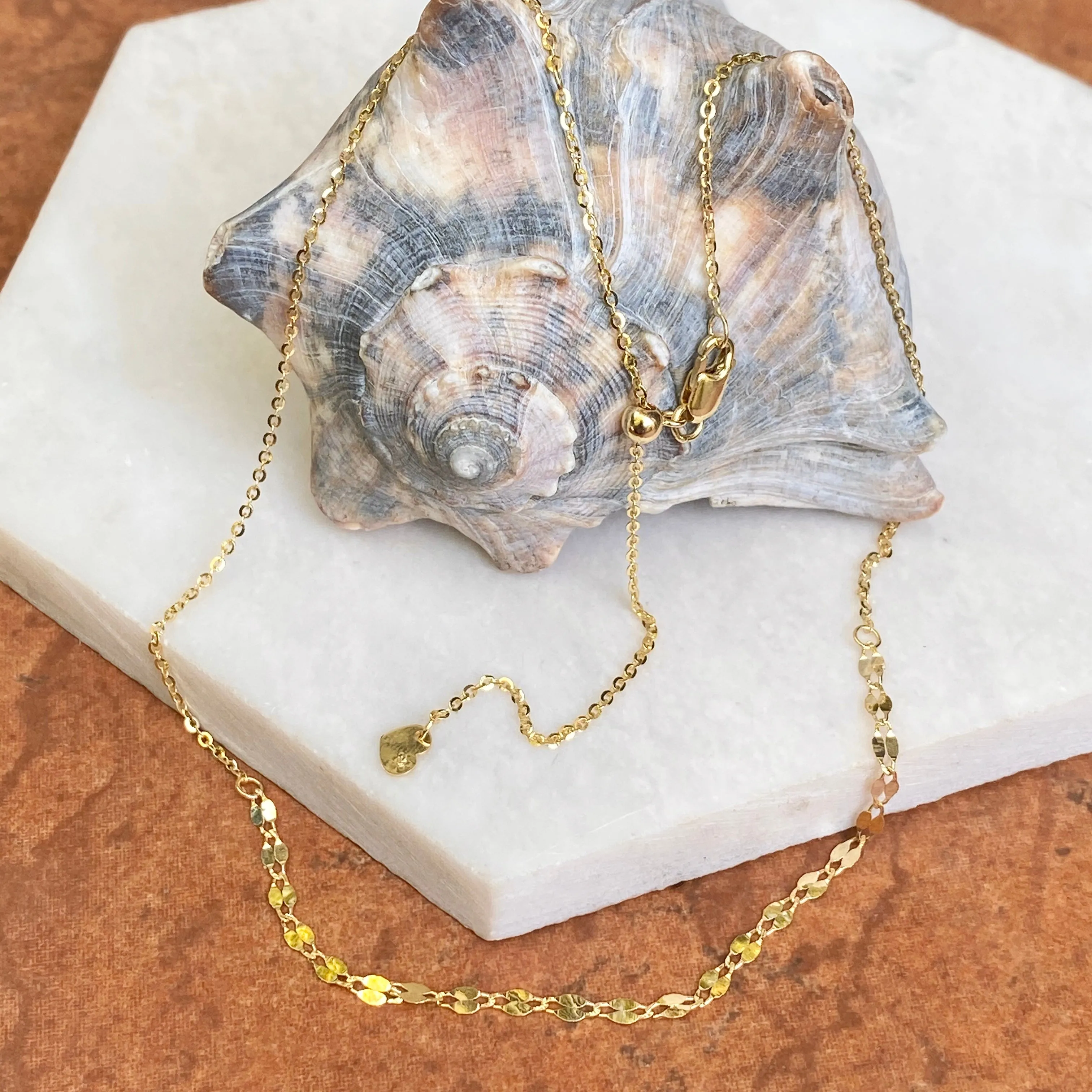 14KT Yellow Gold Diamond-Cut Link Choker Necklace
