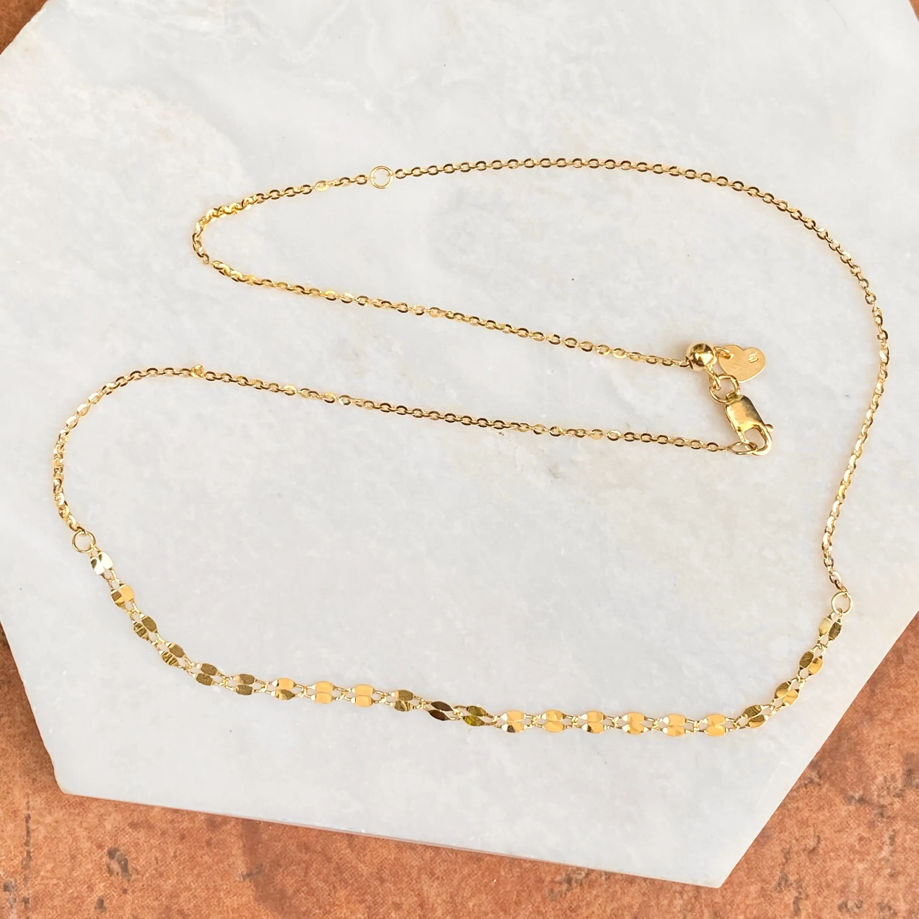 14KT Yellow Gold Diamond-Cut Link Choker Necklace