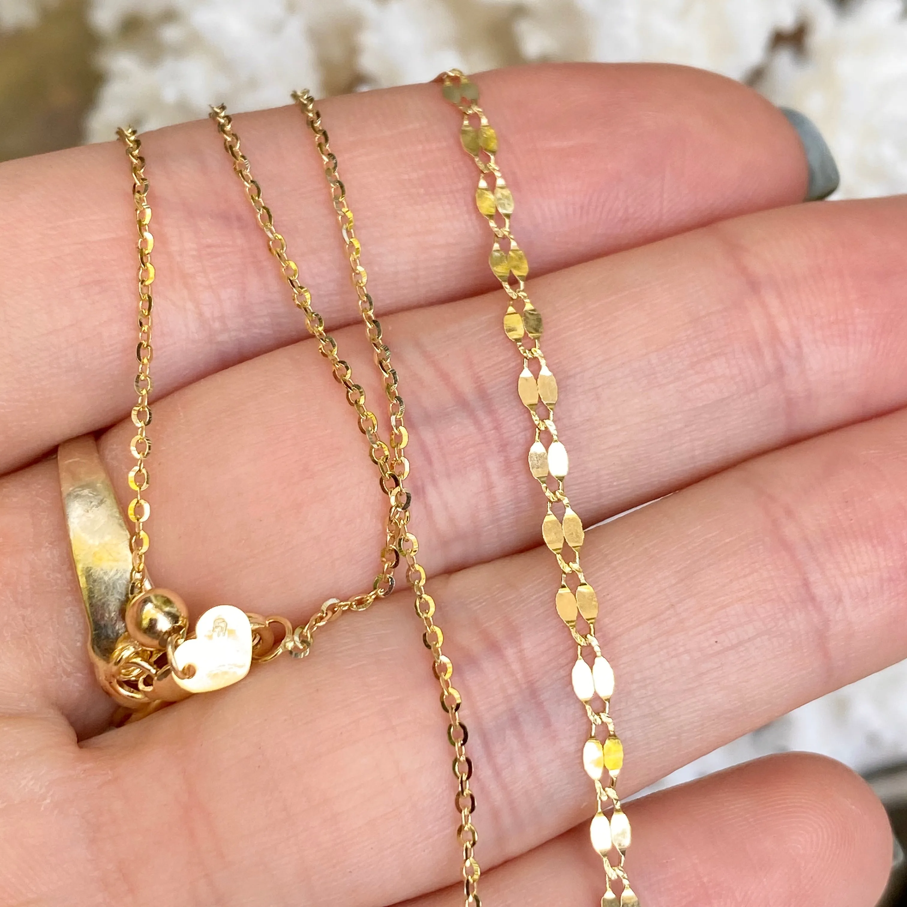 14KT Yellow Gold Diamond-Cut Link Choker Necklace