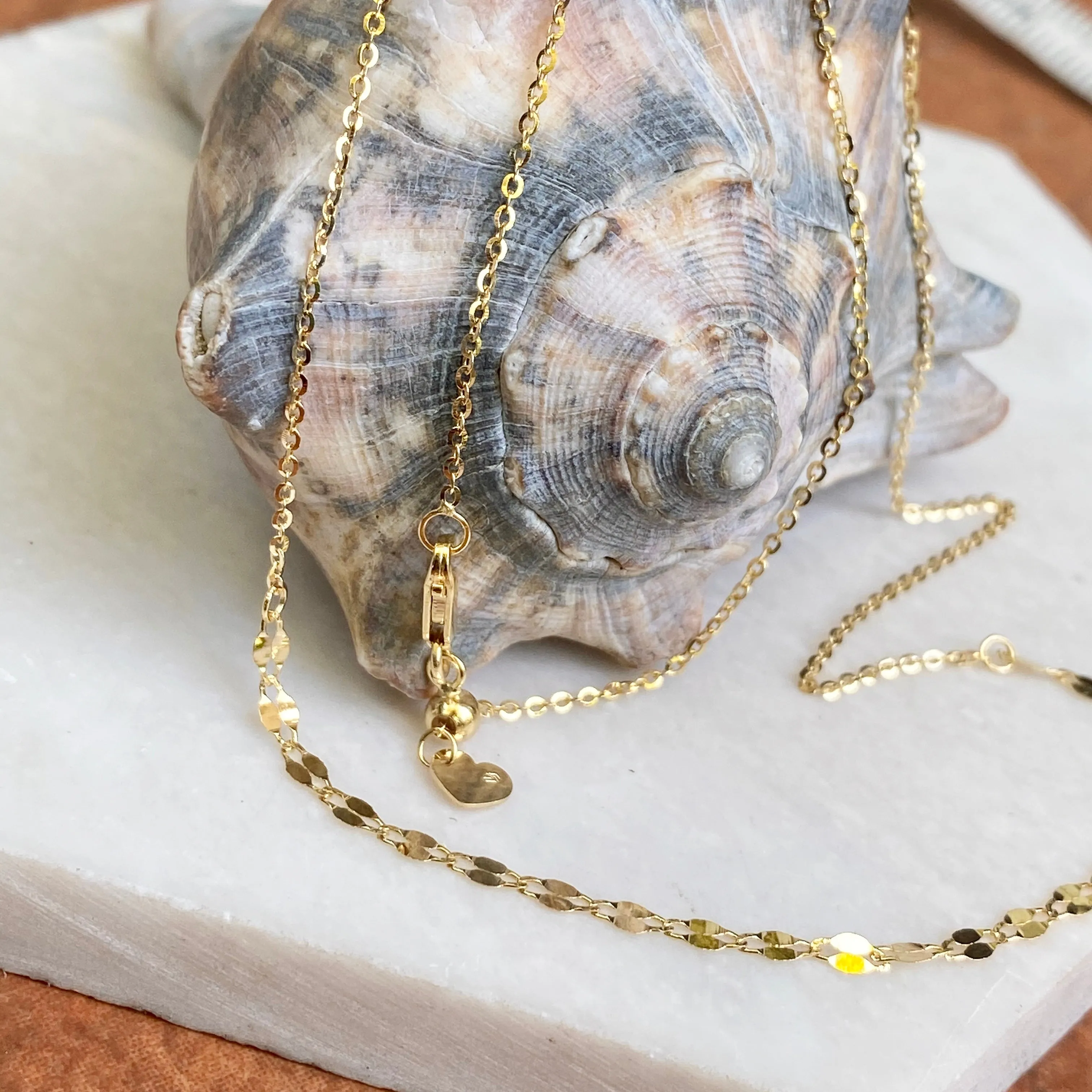 14KT Yellow Gold Diamond-Cut Link Choker Necklace