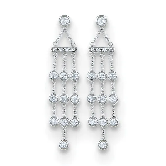 18 Karat White Gold Diamond Chandelier Earrings