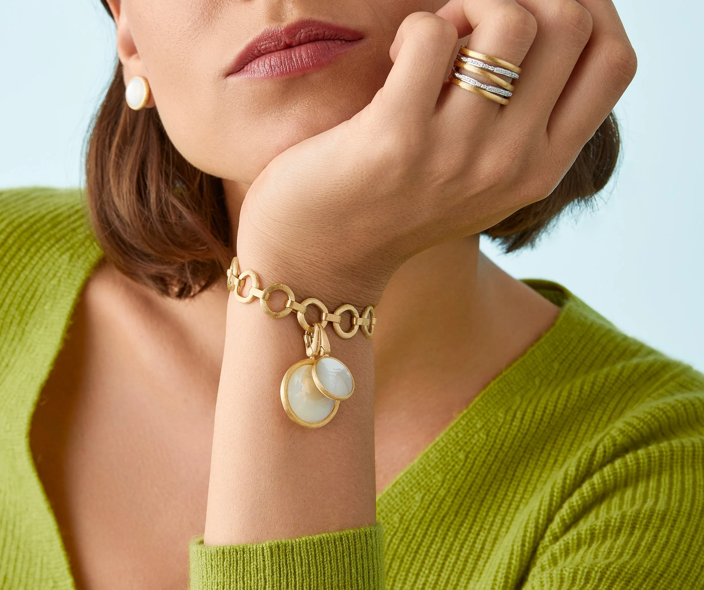 18K Yellow Gold Flat Link Bracelet