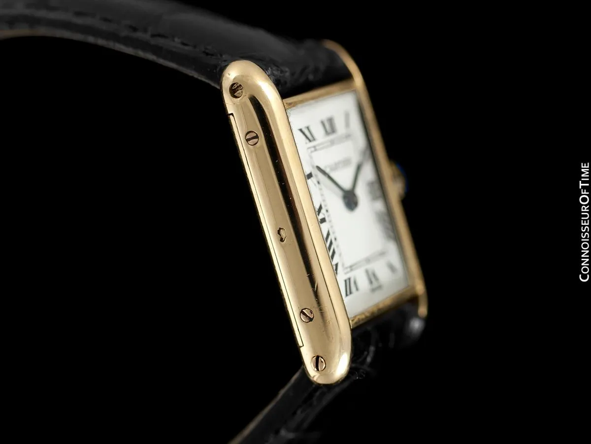 1940's Cartier Vintage Ladies "Collection Privee" Level Special Tank Watch - Solid 18K Gold