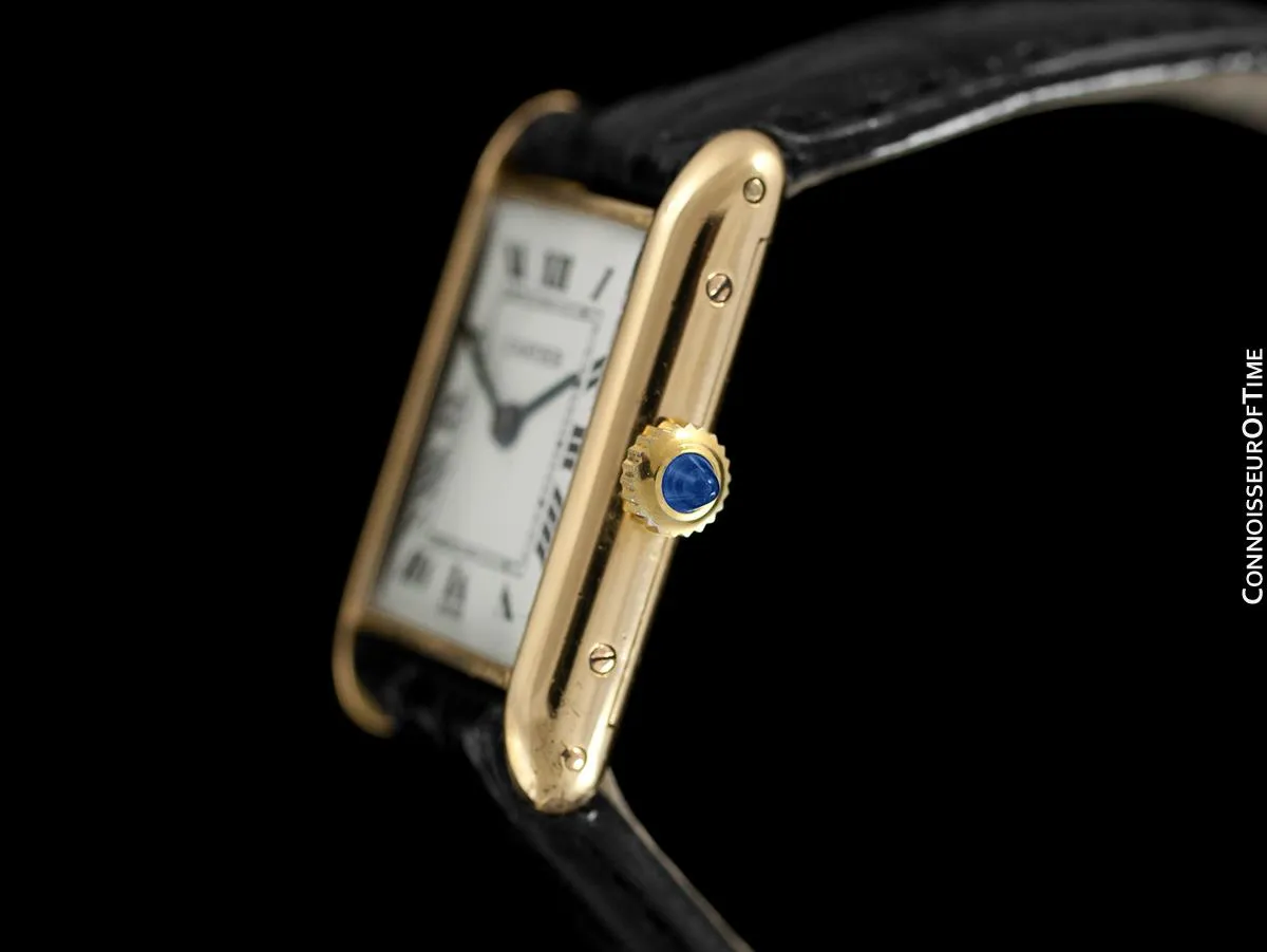 1940's Cartier Vintage Ladies "Collection Privee" Level Special Tank Watch - Solid 18K Gold