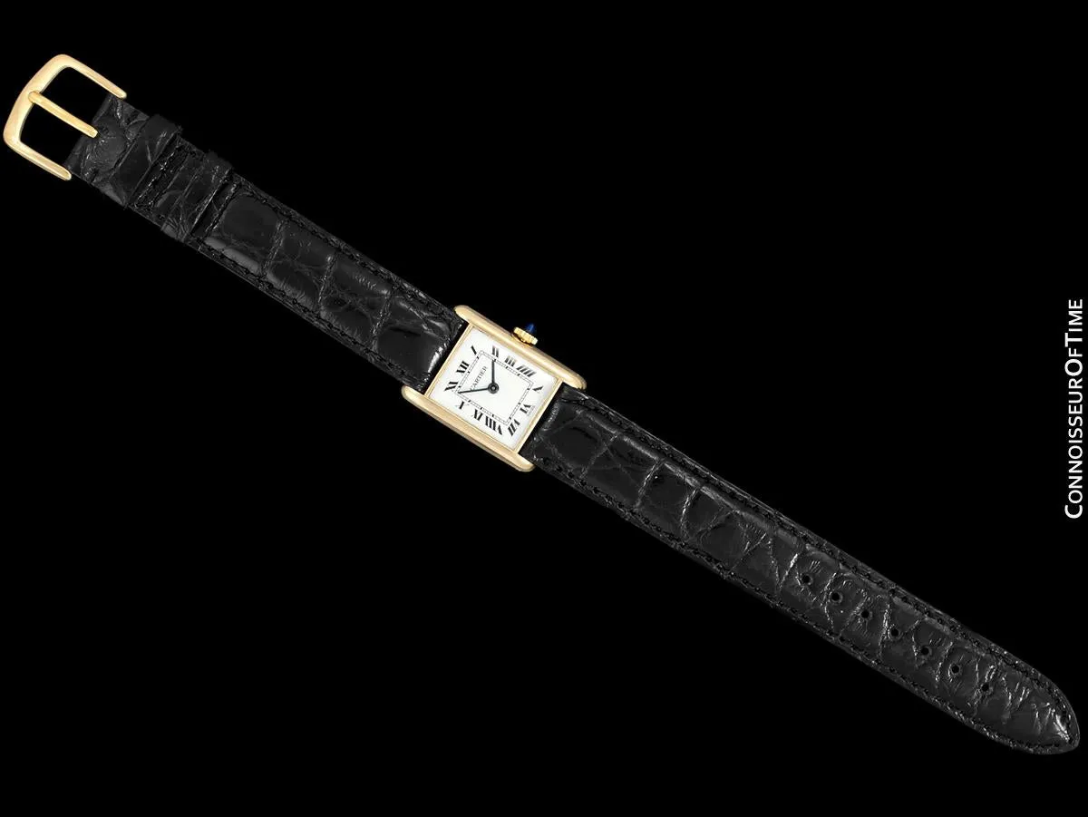 1940's Cartier Vintage Ladies "Collection Privee" Level Special Tank Watch - Solid 18K Gold