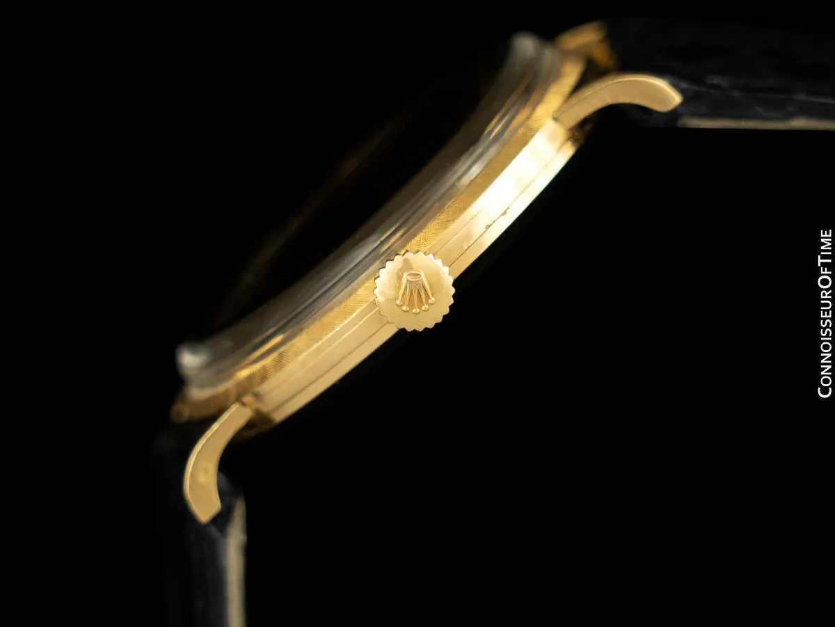1959 Rolex Precision Full Size Vintage Mens Handwound Dress Watch - 18K Gold
