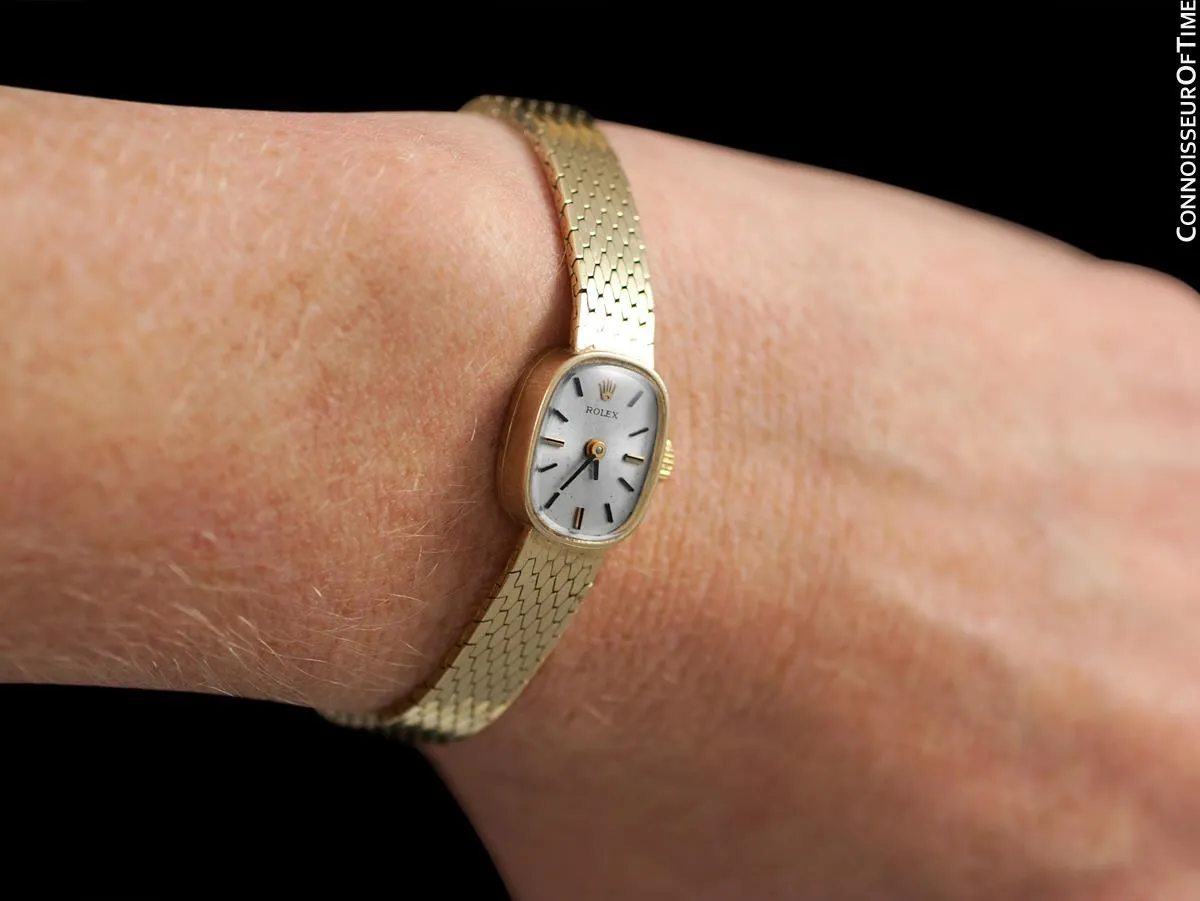 1960's Rolex Vintage Ladies Bracelet Dress Watch - 14K Gold